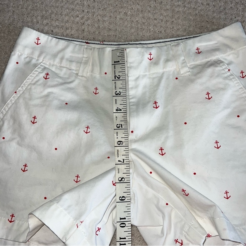Tommy Hilfiger Women's White With Red Anchor Print Shorts Size 0 - Picture 7 of 8